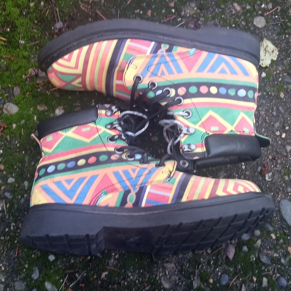 Colorful Geometric Pattern Boots